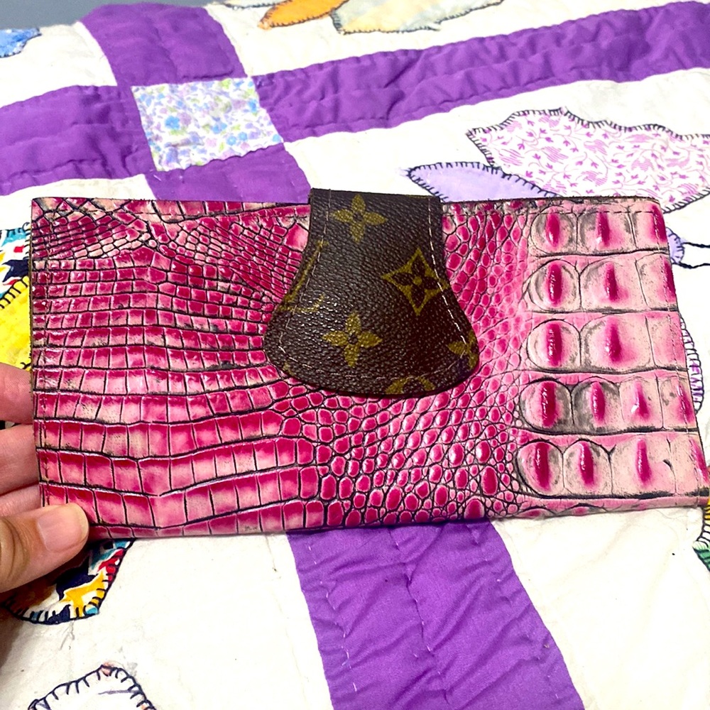 Keep It Gypsy snakeskin up cycled LV trifold wallet, NWT!